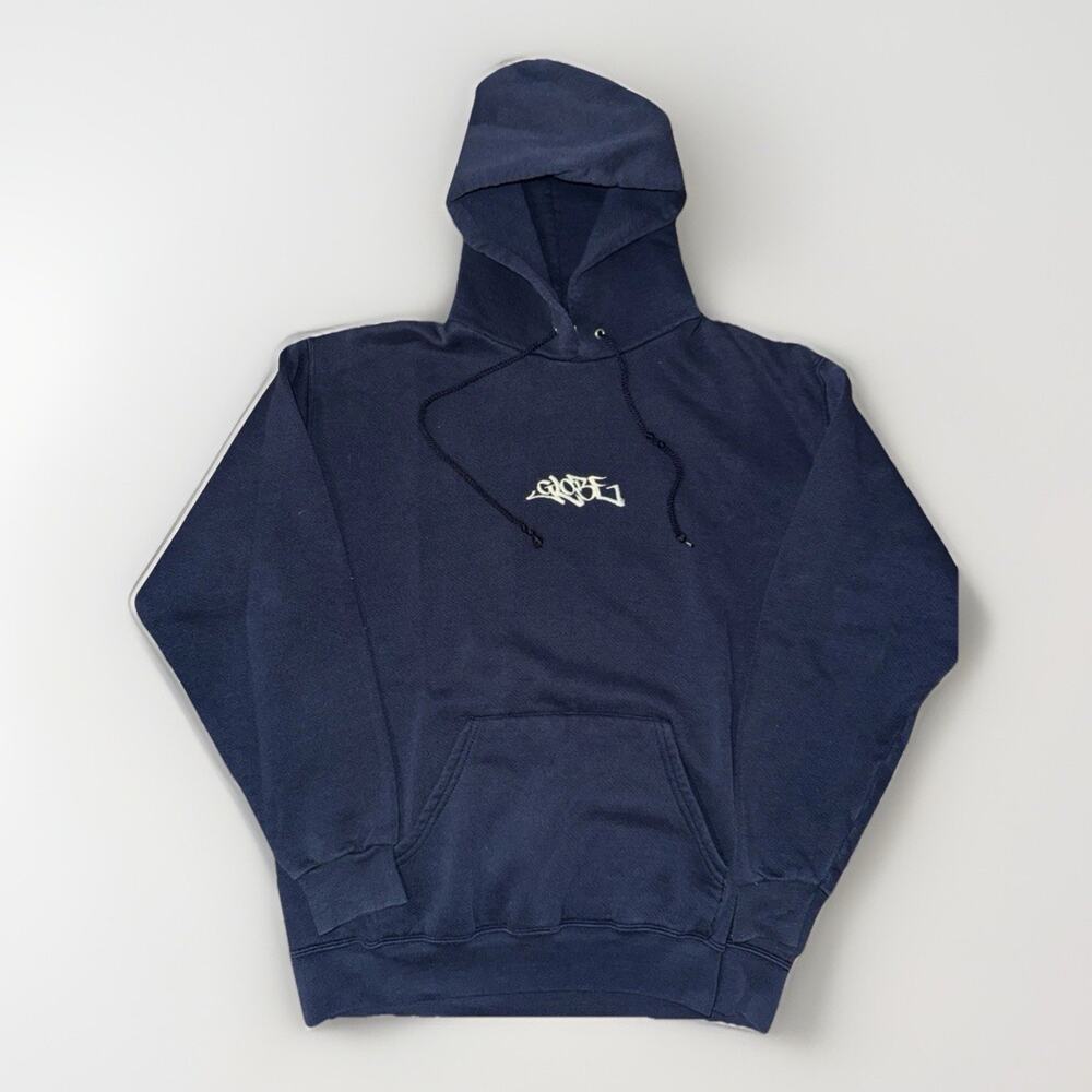 Vintage Globe Skateboarding Hoodie Blue Large 20x24 Streetwear Skater 90s Y2K